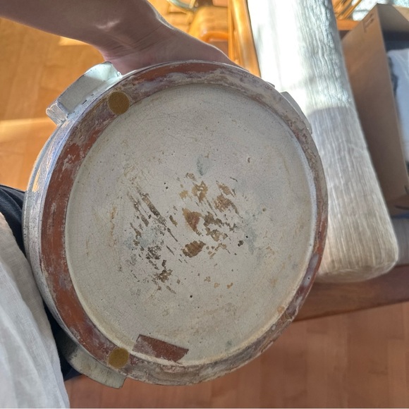 Modernist Bowl Tray Planter Alfaraz ceramic art Brutalist Hand painted Large - Picture 10 of 12